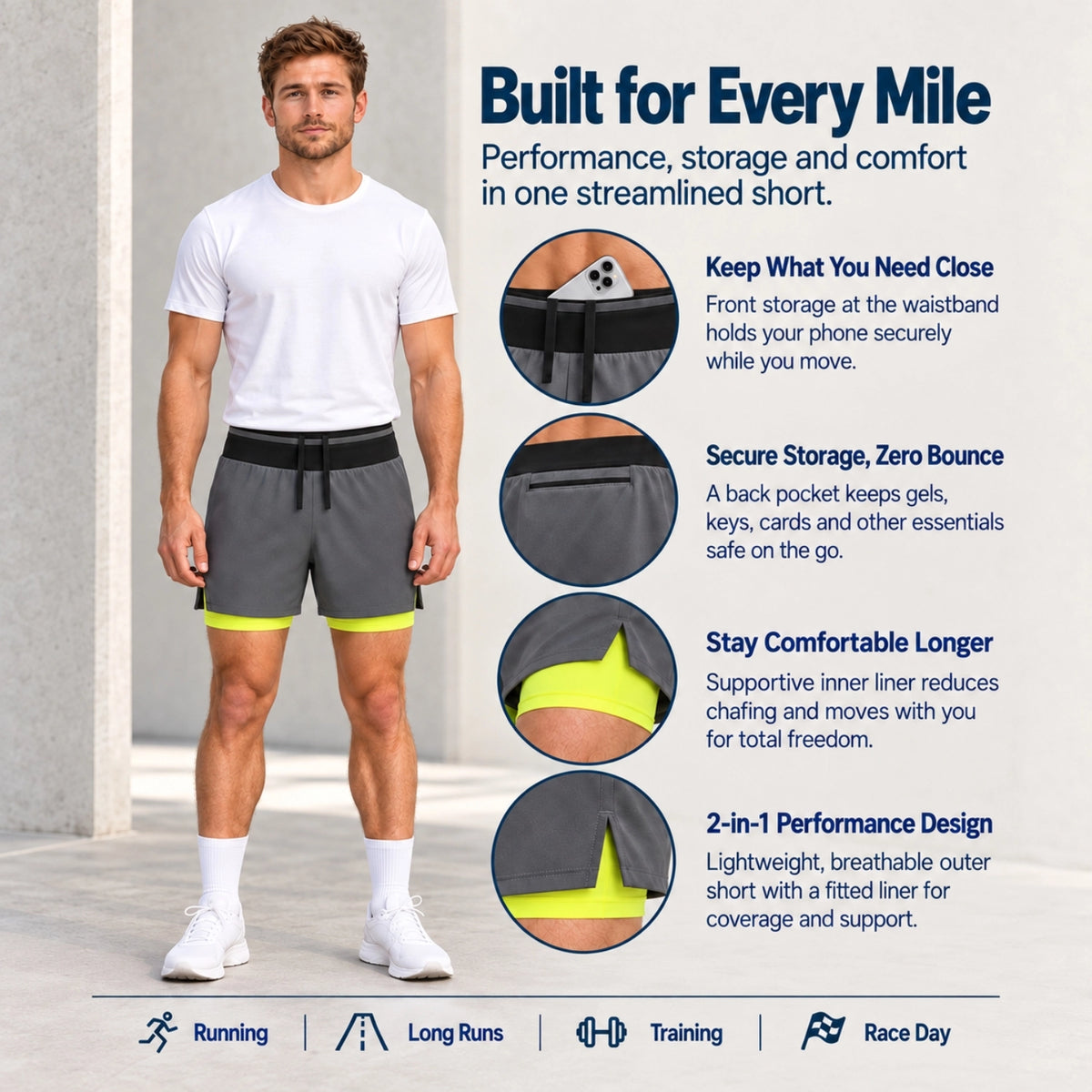 Dufins AeroRun 2-in-1 Running Shorts