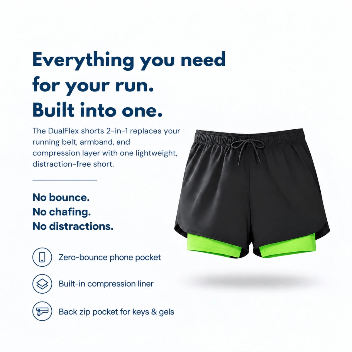 Dufins Core 2-in-1 Running Shorts