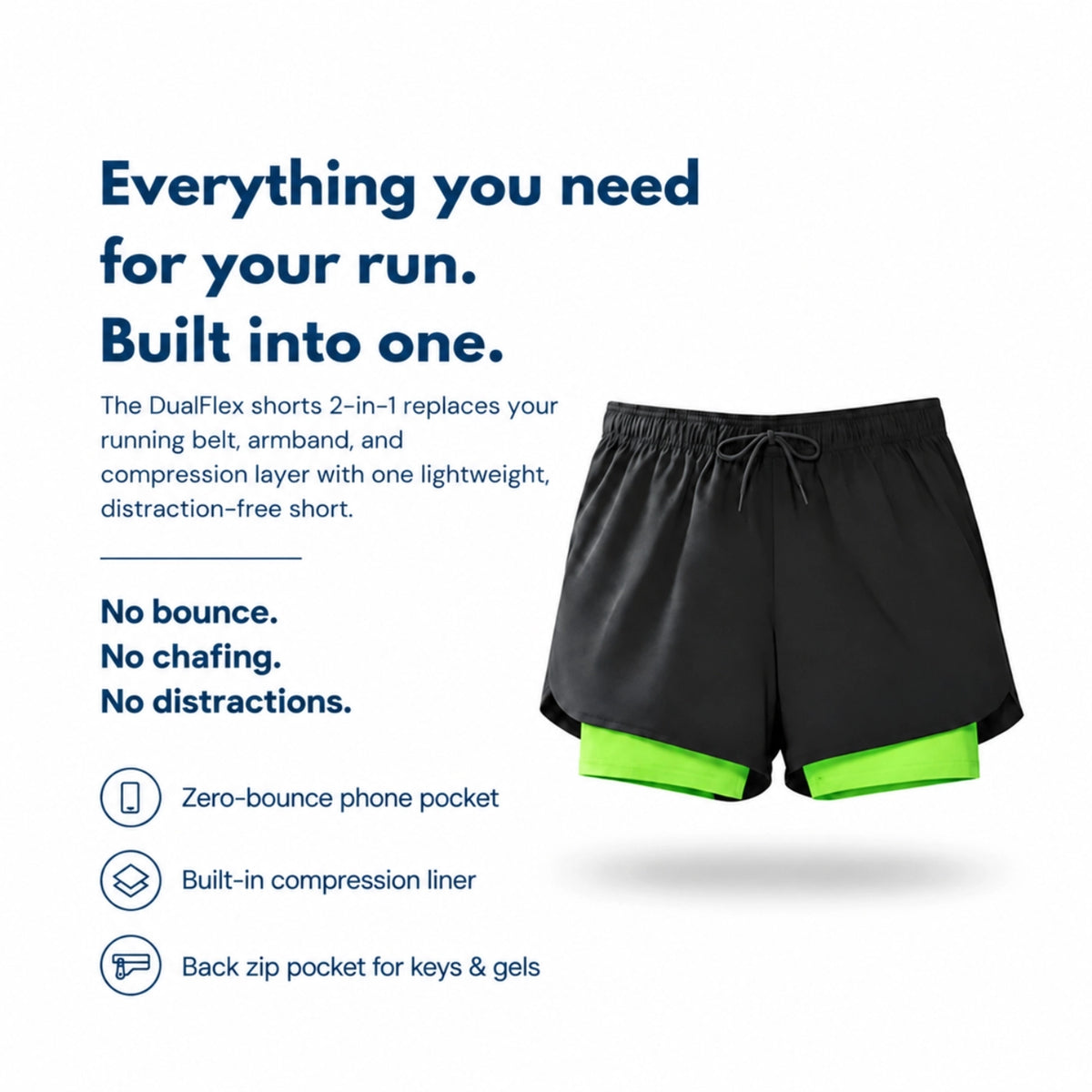 Dufins Core 2-in-1 Running Shorts