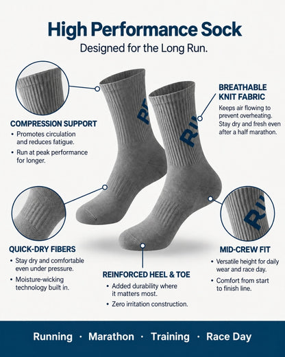 RunPace Crew Socks